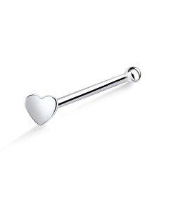 Heart Silver Bone Nose Stud NSKD-140s